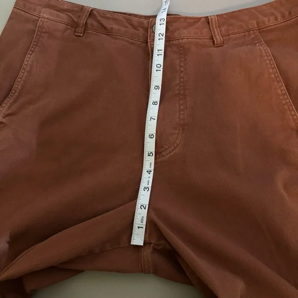 QUINCE organic stretch cotton twill barrel Rust Wide-Leg Pant Sz 16 office - Picture 10 of 11